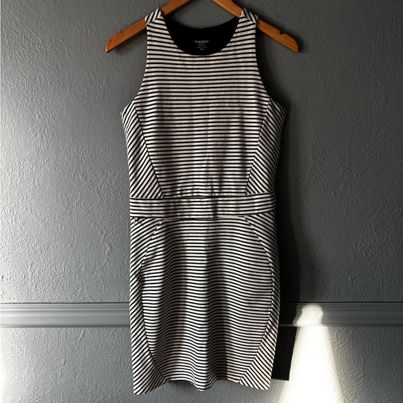 Toad&Co Dresses & Skirts - Toad & Co Striped Tank Dress Stretch Knit Sleeveless Black White Size S
